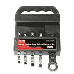 RATCHET WRENCH SET FIXED HEAD STUBBY, METRIC 5 PC. (8-14MM)